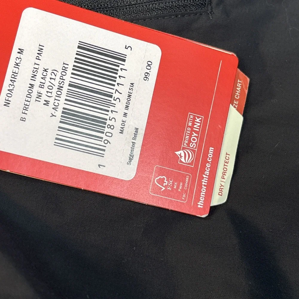 The North Face Boys Freedom Insulated Snow Pants‎ M 10/12 Black NWT